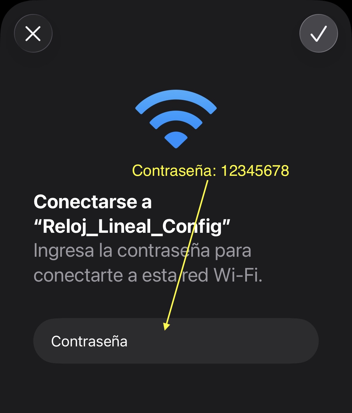 Contraseña del Reloj