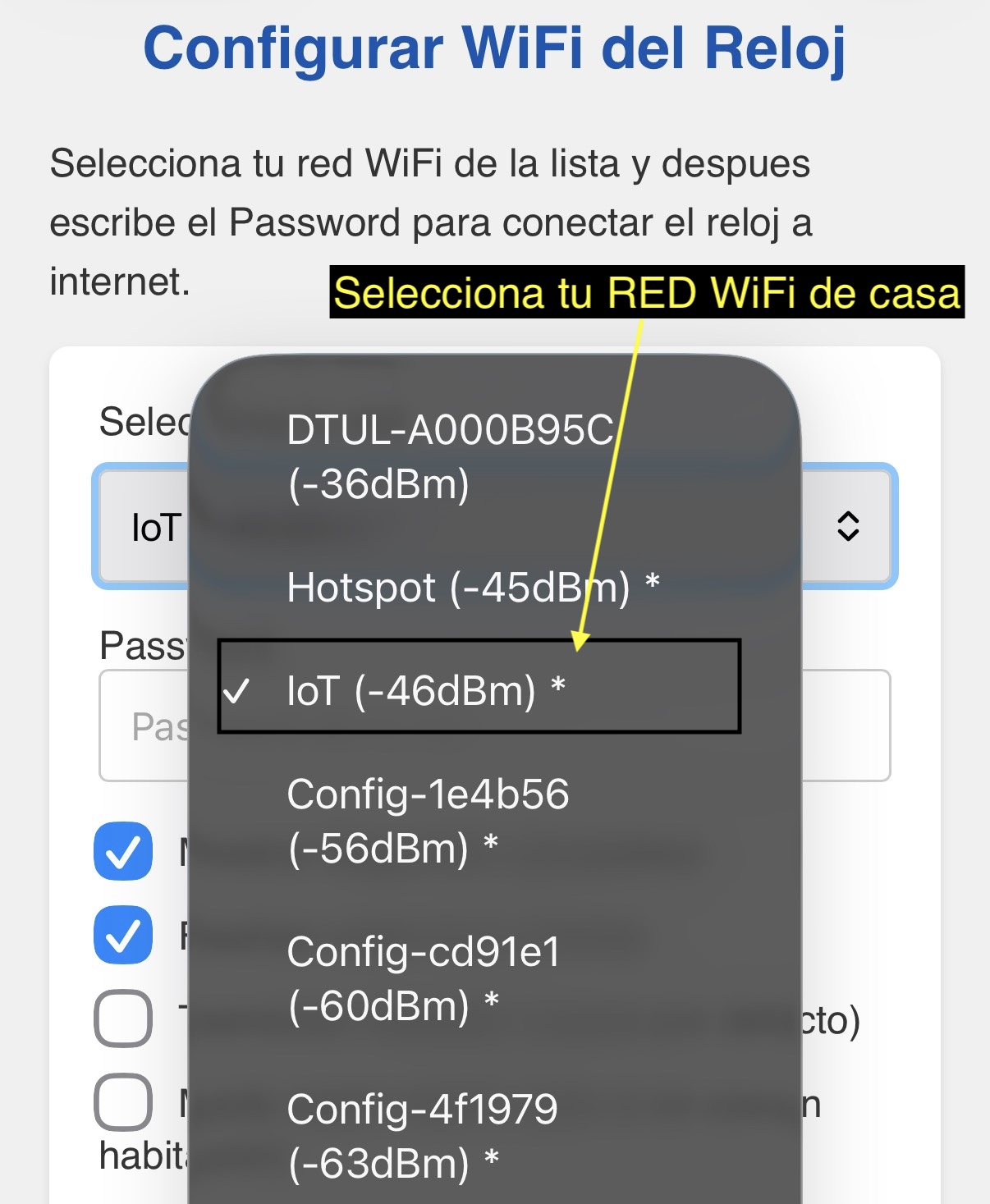 Seleccionar Red de Casa